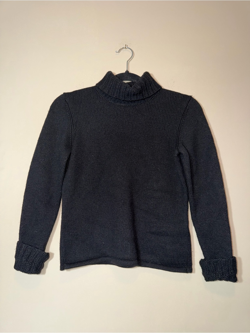 Petite Sophisticated Black Turtleneck Women’s Sweater